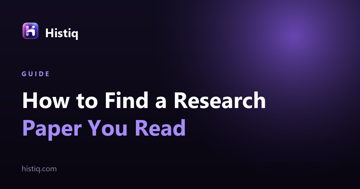 find a research paper you read